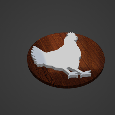 chicken medallion locket roundel pendant ring animal human man woman hoop diamond cnc printing print brooches badges 3d print model - Mito3D