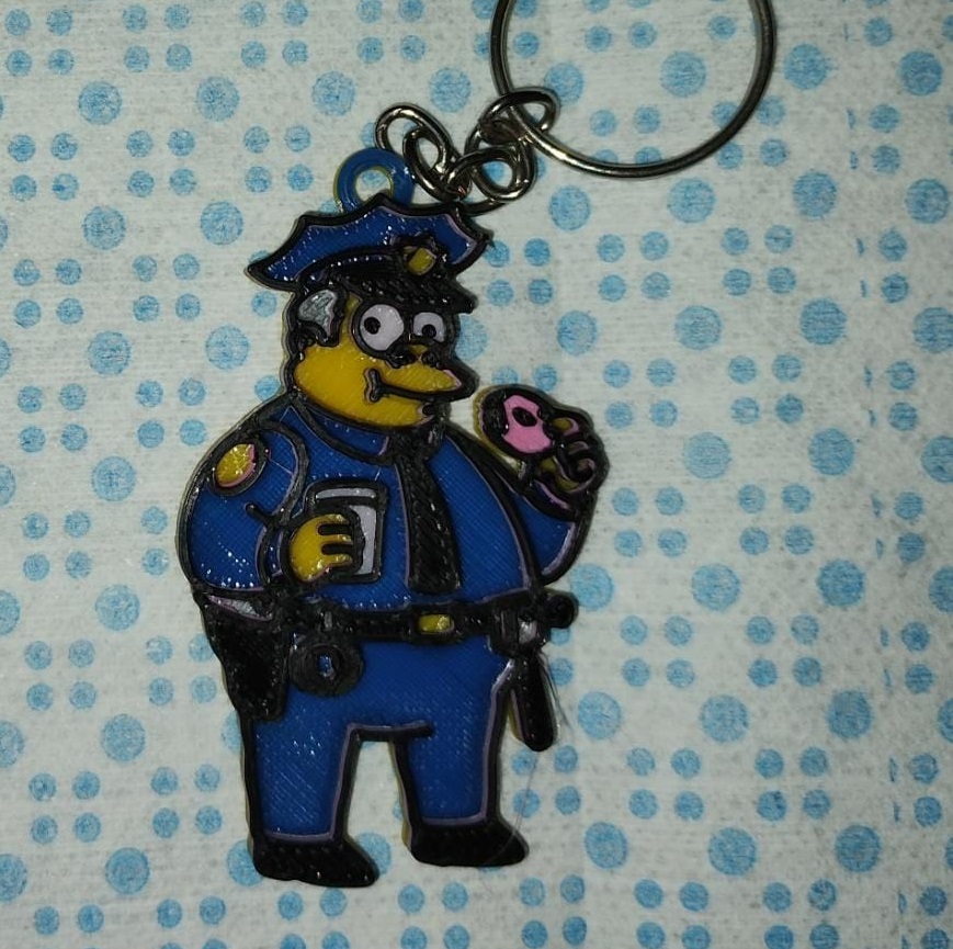 chief gorgory keychain Various the simpsons police boss commissioner 3D print model - Mito3D