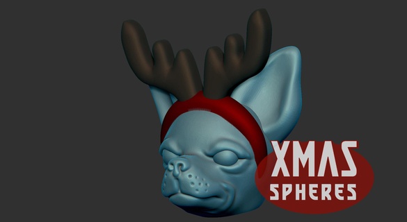 chihuahua Noël sphère chien vacances 3d print model - Mito3D