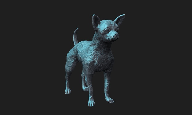 chihuahua cão arte 3d print model - Mito3D