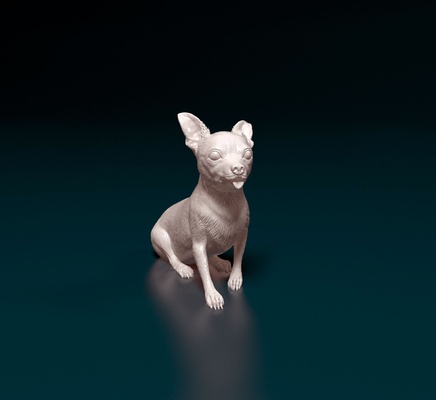 chihuahua chien 07 accueil maison impression animaux domestiques 3d print model - Mito3D