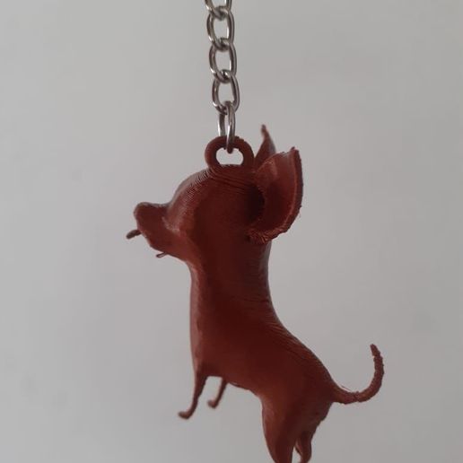 chihuahua chien porte clés faible poly animal art chiens clé bague mignonne 3D print model - Mito3D