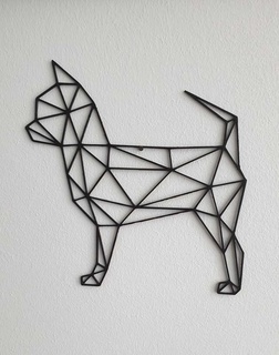 chihuahua géométrique art mural chien 2d 3d print model - Mito3D