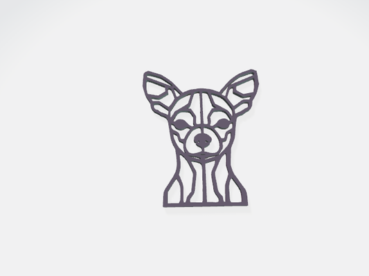 chihuahua geométrico pára aparado perro geom trico decoracion 3d print model - Mito3D