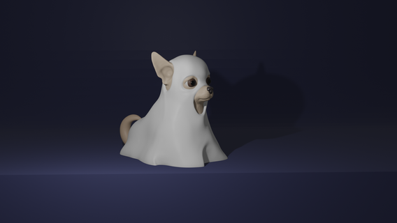 chihuahua ghost dog cute halloween costume ghost animal dog chihuahua  3d print model - Mito3D