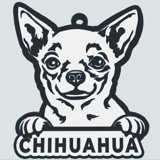 chihuahua llavero perro mascota canino carrera pequeña adorable animal 3d impresión amante regalo miniatura decoración encanto peludo perrito compañero 3d print model - Mito3D