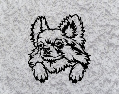 chihuahua long hair deco wall mural dog Home 3d print model - Mito3D