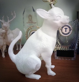 chihuahua sentado stl animal estátua escultura cão miniatura 3d print model - Mito3D