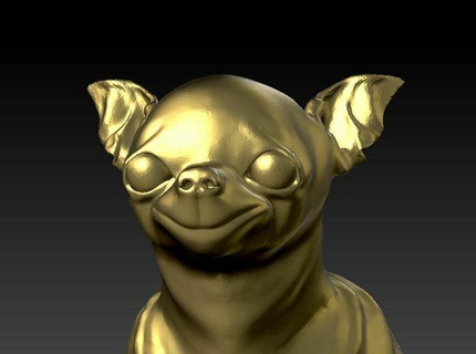 Chihuahua gülümseyen meme ev köpek Mizah süs gülümsemek internet rastgele maskot heykel sevinç dekorasyon şaka bok direği yaltaklanmak gözler karikatür Evcil Hayvanlar 3d print model - Mito3D