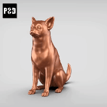 chihuahua v2 arte cão animal brinquedo estatuetas 3d print model - Mito3D