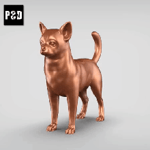 chihuahua v3 arte cane animale giocattolo domestico figurine 3d print model - Mito3D