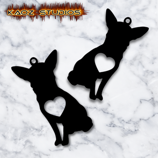 chihuahuas earrings chihuahua earring set jewelry dog animal teacup toy pack puppy jewelery jewellery necklace pendant keychain bundle holiday party low poly 3d print model - Mito3D