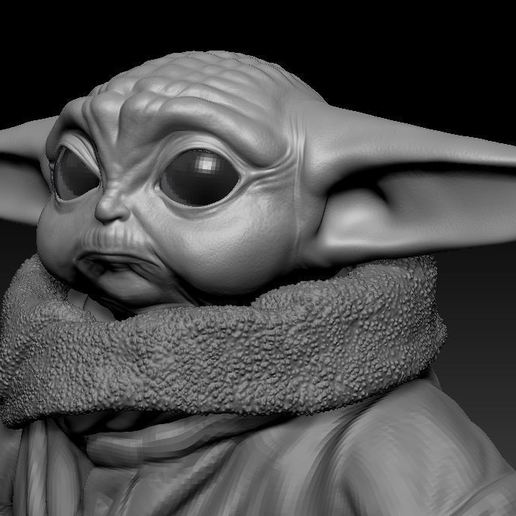 criança a arte detalhadas alta poli o personagem figura brinquedo força jedi star wars yoda mandalorianas bebê 3D print model - Mito3D