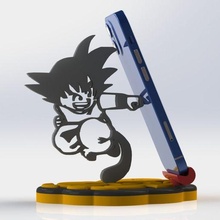 child goku cell phone holder gadget dragon ball cellular support silhouette vinyl toy desk 3d print model - Mito3D
