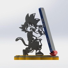 child goku cell phone holder gadget dragon ball cellular support silhouette vinyl toy desk kameha 3d print model - Mito3D