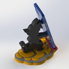 niño goku célula teléfono soporte artilugio esfera dragón celular apoyo silueta vinilo juguete escritorio 3d print model - Mito3D
