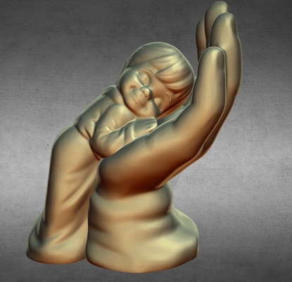 kind schlafen hand dekoration kunst 3d print model - Mito3D