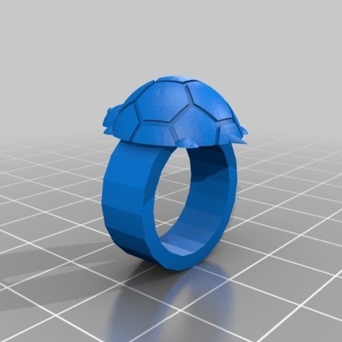 child turtle ring jewelry tortoise fancy 3D print model - Mito3D