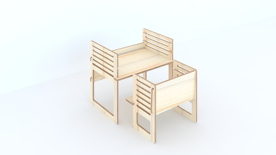 children's adjustable table cnc router home decor furniture dxf art wood 3d print model - Mito3D