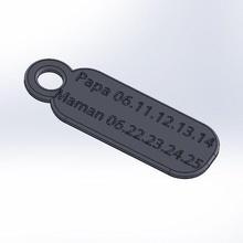 çocuk sırt çantası anahtar yüzük özelleştirilebilir ebeveyn sayılar moda numara dizüstü bilgisayar telefon özelleştirmek etiket 3d etiketleme okul Spor Dalları gezi çocuklar 3d print model - Mito3D