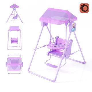 children's swing baby female frozen 3d print model - Mito3D