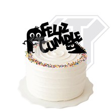 children cake topper - happy birthday monster child girl complies 3d print model - Mito3D