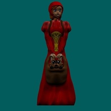niños juguete capucha roja niña decorativo jugar propósito Arte florero rojo montando niño lobo estatua estatuilla busto esculpir sensación 3d print model - Mito3D