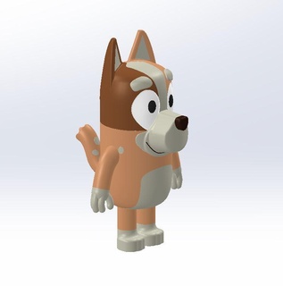 Chili modèle bleu chien dessin animé bingo bandit serie personnage 3d print model - Mito3D