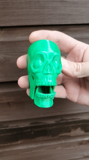 freddo chiacchiere skull Stampa posto cranio divertente suono articolato raccapricciante maledetto carina Halloween 3D print model - Mito3D
