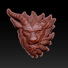 chimera - lion goat head pendant jewelry animals 3dprintable mythical creature statue figurine sculpture monster fantasy medallion silver gold jewellery wild beast necklace pendants 3d print model - Mito3D