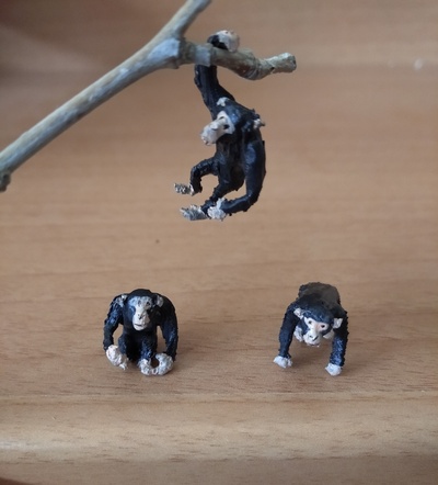 chimpanzés chimpanzé singe animal animaux jungle afrique zoo miniature sauvage nature 3d print model - Mito3D