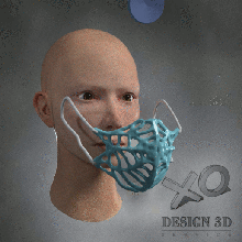 protecteur de menton masque covid-19 toile d'araignée style virus la couronne mode 3d print model - Mito3D