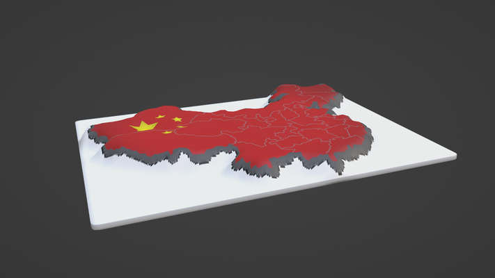 china map topography satellite flag state country land landspace city territory geographical earth world-map continent europe africa australia 3d print model - Mito3D