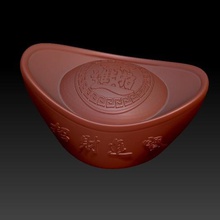 china year big gold ingot art 3d print model - Mito3D