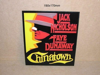 Chinatown film reklam panosu sinema işaret afiş logo print3d nostaljik Toplamak Sanat impresion3d tiyatro kriko Nicholson Faye Dunaway komedi aktris mafya polis aksiyon 3d print model - Mito3D