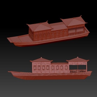 Cinese antico nave 3d modello Stampa Rifiuto barca mare oceano fishinh Cina asiatico mercante commercio yacht storico periodo architettonico ingegneria miniature veicoli 3d print model - Mito3D