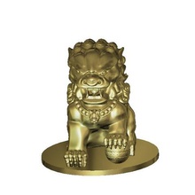 l'arte cinese del leone aggressivo tempio art 3d print model - Mito3D