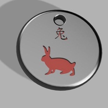 Chinesisch Astro Zeichen Hase Schmuck Schlüssel Ring 3d print model - Mito3D