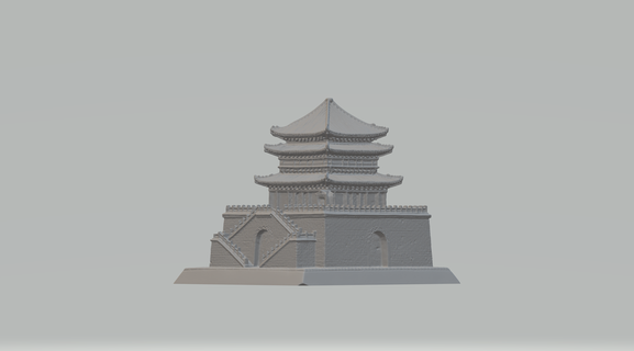 chinese city gate ancient building pavilions 3d print model buddha asia china culture asian religion buddhism tori architecture temple lowpoly architectural door house 3d print model - Mito3D