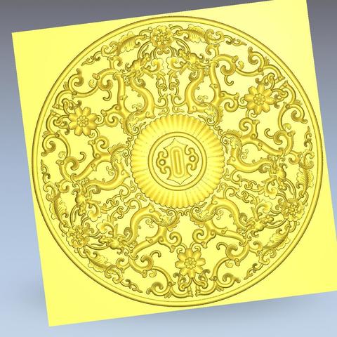 chinês textura decorativa pattern art oriental traditional plant dragon animal decoration bas-relief cnc engraving emboss woodcarving 3d sculpture wall asia asian 3D print model - Mito3D