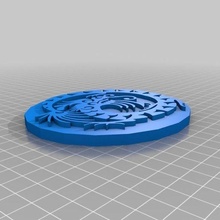 chinese dragon medallion 3d_printing 3d print model - Mito3D