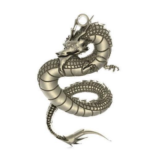 Cinese Drago pendente 1 gioielleria fantasia creatura gioiello moda mitologia 3D print model - Mito3D