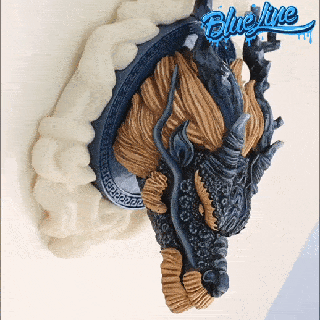 chinese dragon wall sculpture cloud frame decoration 3d print model - Mito3D