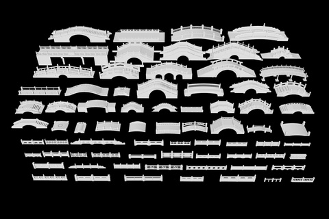 Chinesisch Garten Elemente draussen Bogen Brücke Gebäude retro Geschichte ming Qing uralt Haus Architektur Struktur architektonisch Ingenieurwesen 3d print model - Mito3D