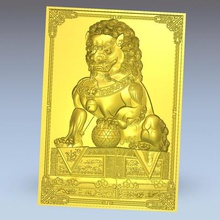 Çin guardian lions foo kabartma 3d model bas köpekler sanat hayvan heykel cnc gravür hammaddesi 3d print model - Mito3D