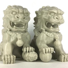 chinese guardian lions split Kunst 3d print model - Mito3D