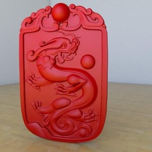 chinesische Medaille Schmuck Anhänger dragon 3dmodel 3dp 3dprint 3d print model - Mito3D
