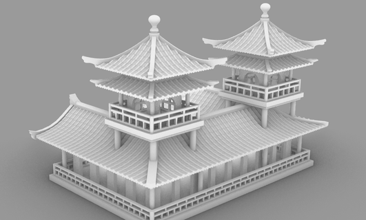 Çince model misafir istasyon dekor masaüstü manzara dekorasyon semi terrestrial teraryum taş döşeme bonsai 3d print model - Mito3D
