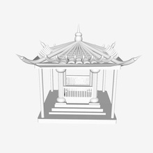 chinesischer Pavillon Architektur 3d print model - Mito3D