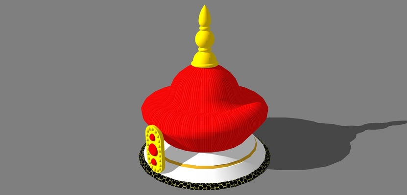 chinesisch qing dynastie kaiser sommer hut aktualisieren 3d print model - Mito3D